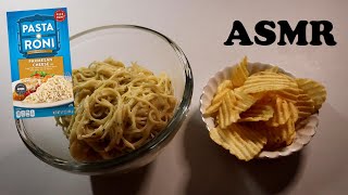 PASTA RONI PARMESAN CHEESE amp RIPPLE CUT POTATO CHIPS ASMR MUKBANG [upl. by Anibas405]