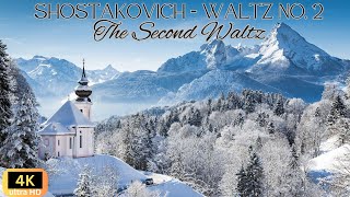 Shostakovitch  Waltz 2 The Second Waltz Beautiful Piano with Spectacular 4K Aerial Winter Film [upl. by Fridlund]