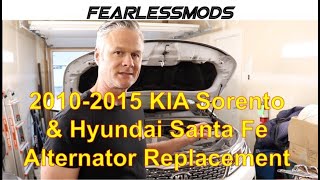 20102015 33L V6 KIA Sorento amp Hyundai Santa Fe Alternator Replacement [upl. by Pierre]