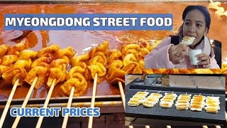 Myeongdong Street Food 2022  Current Prices of Korean Street Food [upl. by Atinaj388]