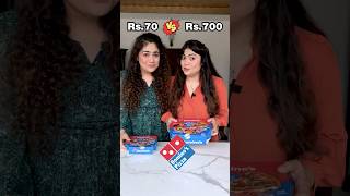 ₹70 vs ₹700 Domino’s Pizza Challenge Cheap vs Expensive Food Challenge foodchallenge shorts [upl. by Elmira458]