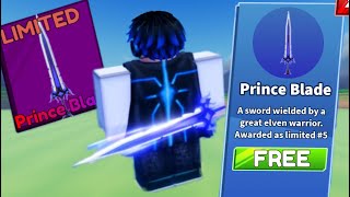 GET NEW LIMITED PRINCE BLADE IN BLADE BALL FOR FREE Roblox [upl. by Pouncey484]