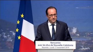 Hollande quotLe choix des Calédoniens sera respectéquot [upl. by Dolora]