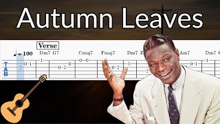 Autumn Leaves  Guitar Solo Tab Easy [upl. by Girhiny]