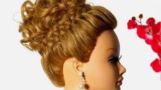 Wedding prom hairstyle for long hair Braided updo [upl. by Nymsaj580]