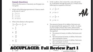 Haven’t been in school in forever Pass your college entrance test Accuplacer Math Test Part 1 [upl. by Oicangi]