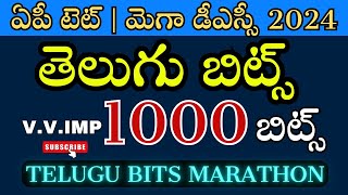 ముక్యమైన తెలుగు బిట్స్tet 2024aptetdsc2024apmegadsctettelugu dsctelugulold tet telugu content [upl. by Nealey478]