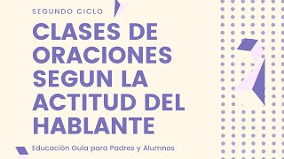 Clases de oraciones según la actitud del Hablante [upl. by Meghann672]