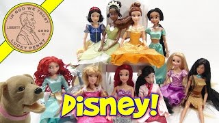 Disney Store Deluxe Princesses Doll Set 11 Collector Dolls [upl. by Htezil]