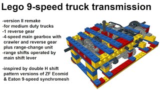 Lego 9speed truck transmission version II remake [upl. by Beaufort]