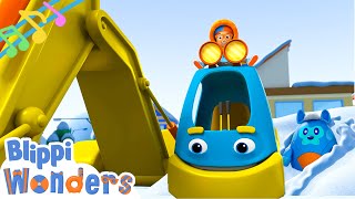 Nonstop Snowy Excavator Song 15 Min Loop  BLIPPI  Educational Songs For Kids [upl. by Senaj]