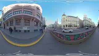 360 VR View to Gran Via street and Metropolis building in Madrid Spain [upl. by Aidas]