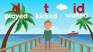 Past Simple tense  regular verbs Sound of ed words 3 sounds of ed rules ESL teachers videos [upl. by Leahcimdivad]