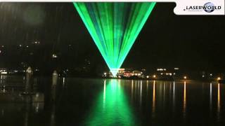 Laser show demonstration over a lake somewhere in Bavaria  Laserworld [upl. by Miquela]