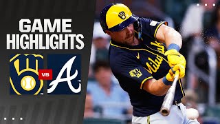 Brewers vs Braves Game Highlights 8724  MLB Highlights [upl. by Holofernes]