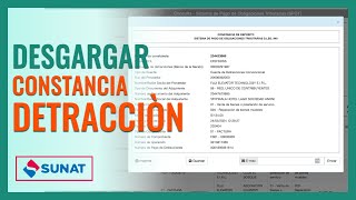 CONSULTAR Pago de DETRACCIONES Sunat 2024  Constancia de Detracción  Actualizado [upl. by Maxim]