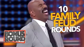 10 Family Feud Rounds With Steve Harvey Asking The Questions amp Getting Some Funny Answers [upl. by Eardnaed]