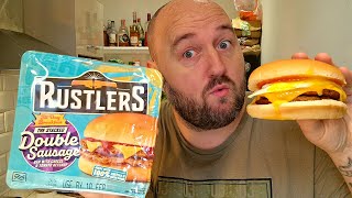 JUST ADD AN EGG to this RUSTLERS DOUBLE SAUSAGE STACKER to make it BETTER than a MCDONALDS BREAKFAST [upl. by Cain103]