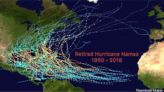 Retired hurricane names 19502018 [upl. by Etsirk]