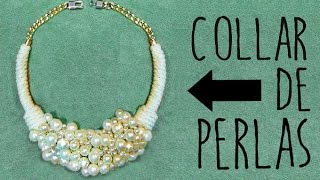 COLLAR DE PERLAS Y CORDÓN MANUALIDADES [upl. by Aennil]