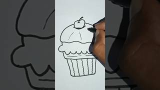 Cup Cake Drawing shorts drawing paintingworld easydrawing art artsworld [upl. by Genaro]