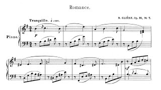 Reinhold Glière Romance in E minor op 31 No 7 for piano from quot12 Pièces enfantinesquot with score [upl. by Silvio]