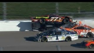 Erik Jones HUGE CRASH2017 Hollywood Casino 400 [upl. by Aneris]