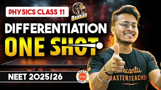 Differentiation Class 11 Physics Basic Mathematical Tools One Shot for NEET 2026  Dahaad Series [upl. by Ellerrehs]