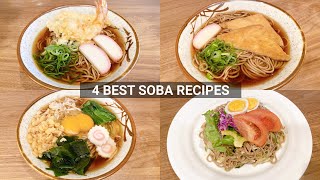 4 Best Soba Buckwheat Noodle Recipes  Tempura Soba  Kitsune Soba  Egg Soba  Soba Salad [upl. by Ardolino]