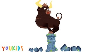 Hickory Dickory Dock Caracal amp Bull  YouKids Nursery Rhymes [upl. by Ylellan929]