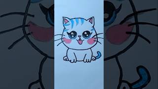 How Draw Cute Kawai Cat  Kawai Drawing shortsart fyp [upl. by Adnilym600]