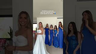 Ideas de vestidos para damas de honor en tonos azul 💐💙 bridesmaids fashiongoals dress invitada [upl. by Agle]