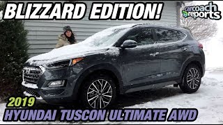 2019 Hyundai Tucson Ultimate AWD Review  Blizzard Edition [upl. by Enaxor]