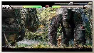 Kong vs Vastatosaurus Rex with Healthbars [upl. by Odnumde]