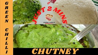 Green Chilli Chutney in just 2 Minutes  Pacha Milagai Chutney in Tamil  Udacha Kadalai [upl. by Zehe]