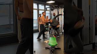 When Bro got your back at the gym🤯comedy funny fail mrsus patrox workout training chestday [upl. by Keith262]