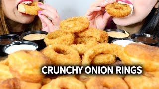 ASMR CRUNCHY DEEP FRIED ONION RINGS amp CRONUTS 양파 튀김 리얼사운드 먹방  KimampLiz ASMR [upl. by Ailama]