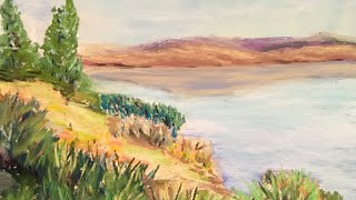 Pastel painting landscape tutorial demo [upl. by Arodal]