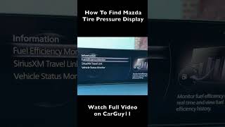 How To Find Mazda Tire Pressure Display [upl. by Laddy]