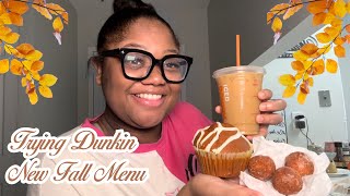 TRYING DUNKIN NEW FALL MENU  PUMPKIN EVERYTHING 🎃 [upl. by Lauryn938]