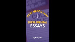 Dont overlook the power of supplemental essays [upl. by Vinson]