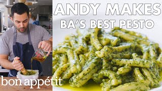 Andy Makes BAs Best Pesto  From the Test Kitchen  Bon Appétit [upl. by Buzzell156]