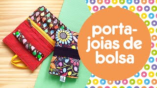 Portajoias de bolsa com zíper e elástico  super fácil [upl. by Semyaj]