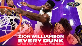 Every Zion Williamson Dunk through 55 Games  202324 NBA Highlights [upl. by Neyrb528]