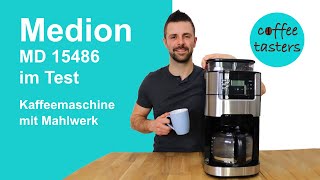 Medion Kaffeemaschine mit Mahlwerk MD 15486 ⭐ Testbericht [upl. by Hallie80]