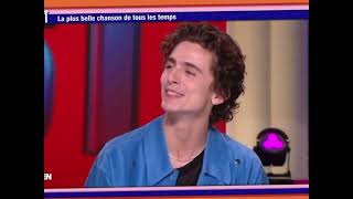 Timothée Chalamet Singing His Favorite Song on French TV [upl. by Ainsley]