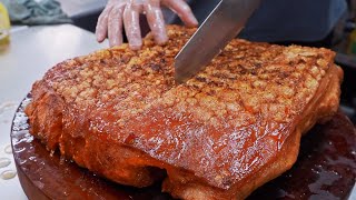 Tasty！Crispy Roast Pork Belly Crispy Pork Skins Making  酥脆爆皮！脆皮燒肉製作 [upl. by Jallier]