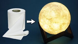 Moon Lamp with Toilet Paper  Moon Lamp DIY  Night Lamp making at home  DIY Room Decor [upl. by Ardnuat]