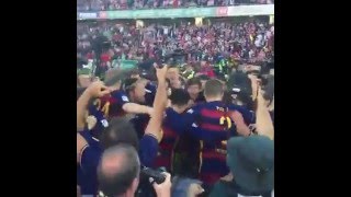 LA LIGA CHAMPION 201516 FC Barcelona Celebration [upl. by Laraine]