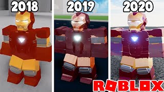 Evolution of Iron Man Simulator 12 20182020 ROBLOX [upl. by Chow585]